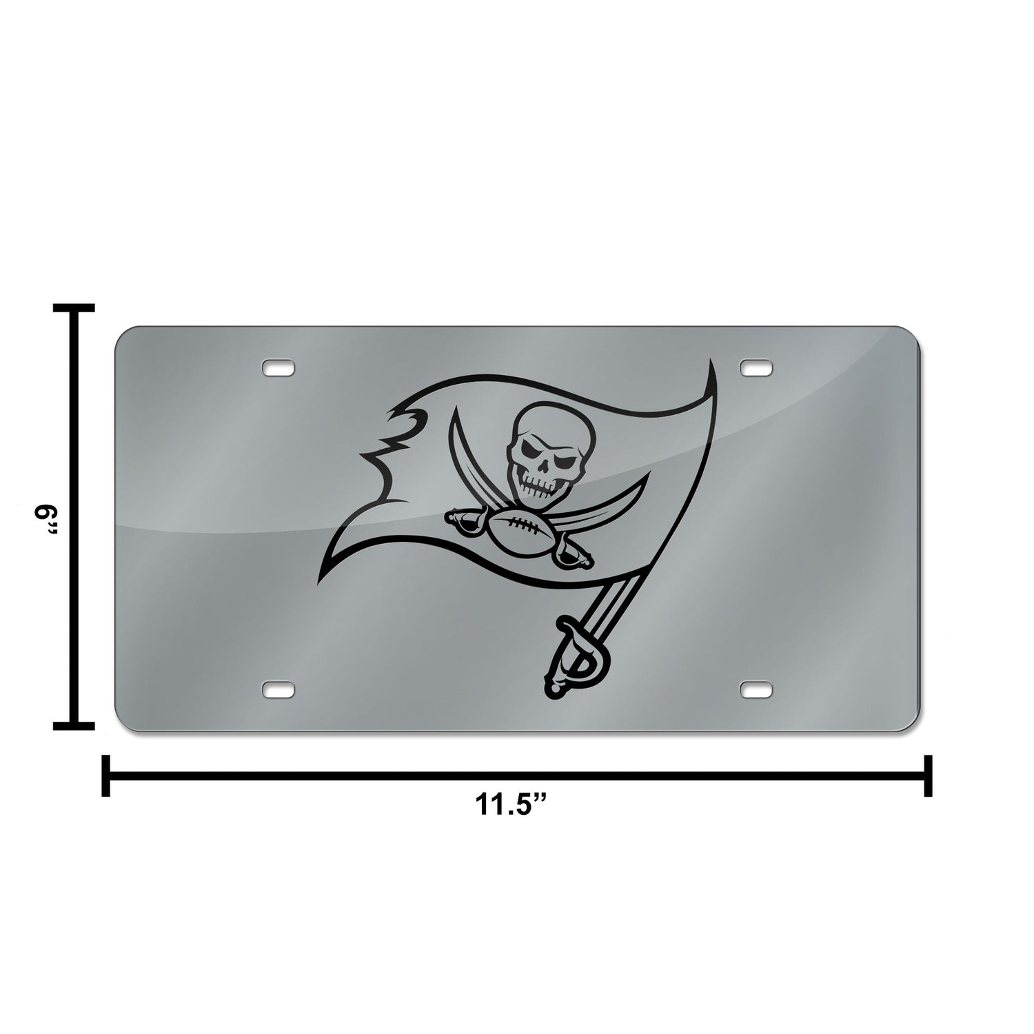 NFL Tampa Bay Buccaneers Laser Cut Silver License Plate Tag Fan Gear NFL Tampa Bay Buccaneers