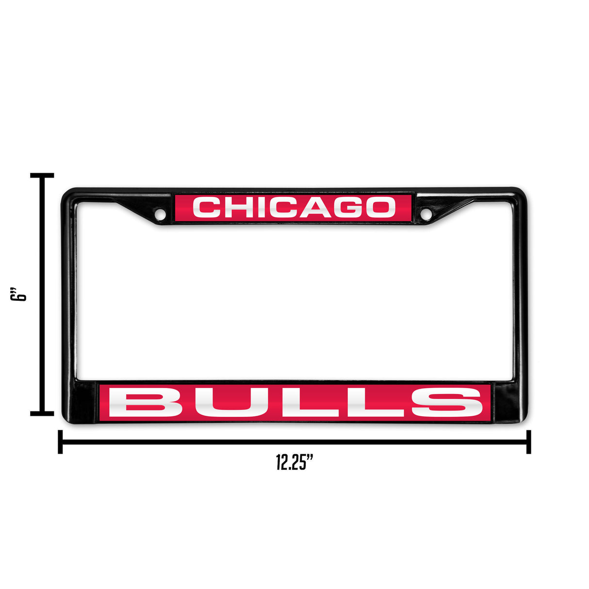 NBA Chicago Bulls Laser Cut Black Chrome License Plate Frame Fan Gear NBA Chicago Bulls