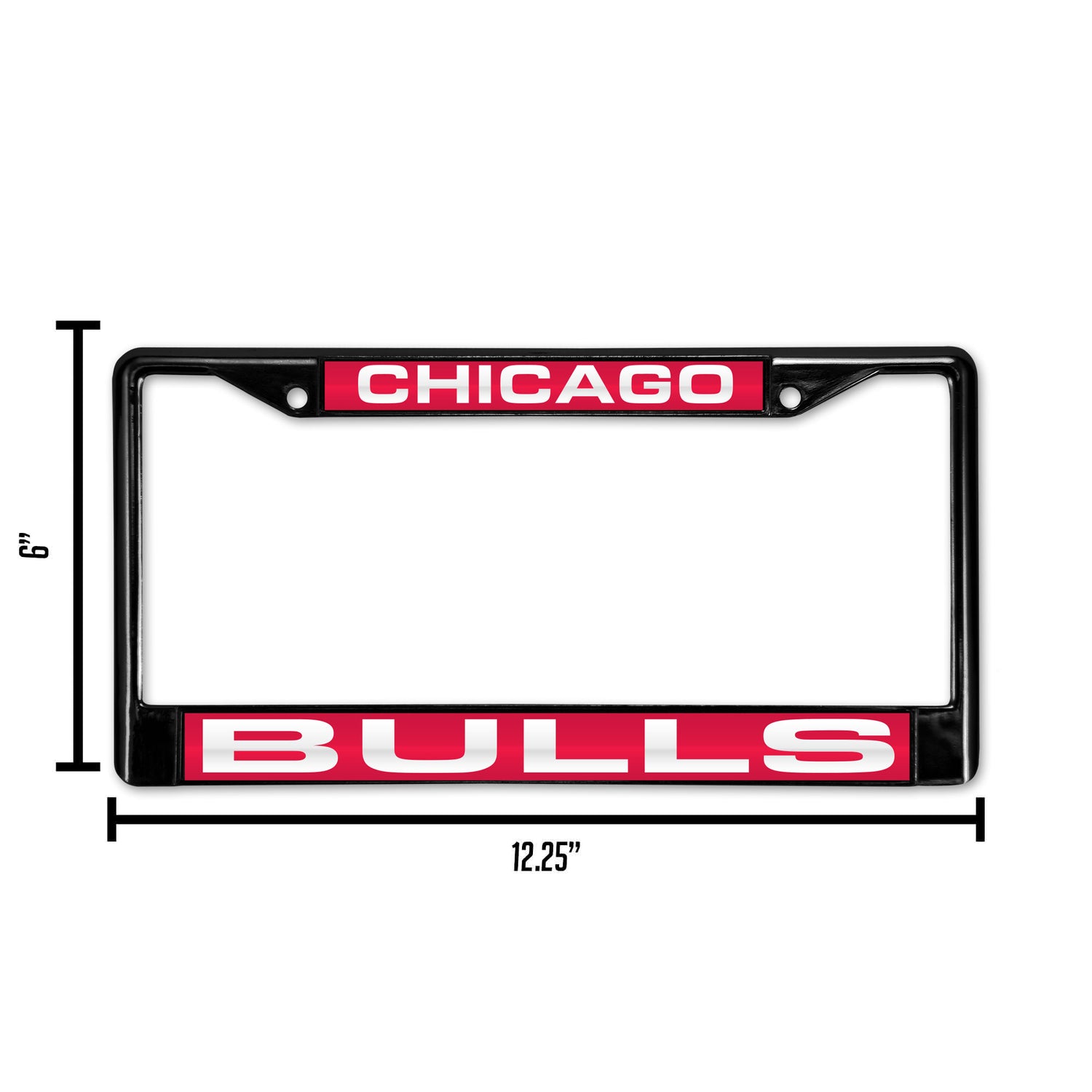 NBA Chicago Bulls Laser Cut Black Chrome License Plate Frame Fan Gear NBA Chicago Bulls