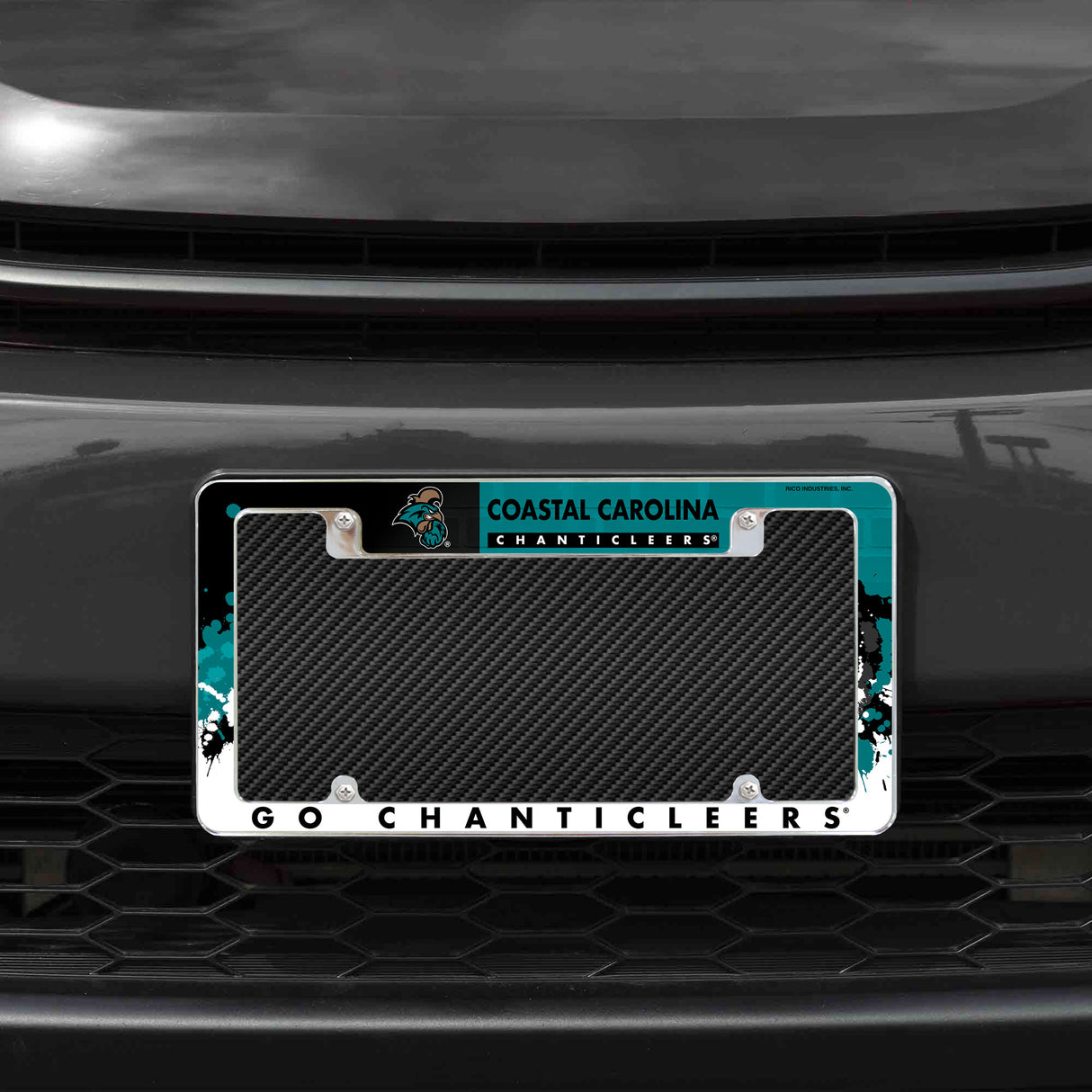 NCAA Coastal Carolina Chanticleers All Over Chrome License Plate Frame Fan Gear NCAA Coastal Carolina Chanticleers