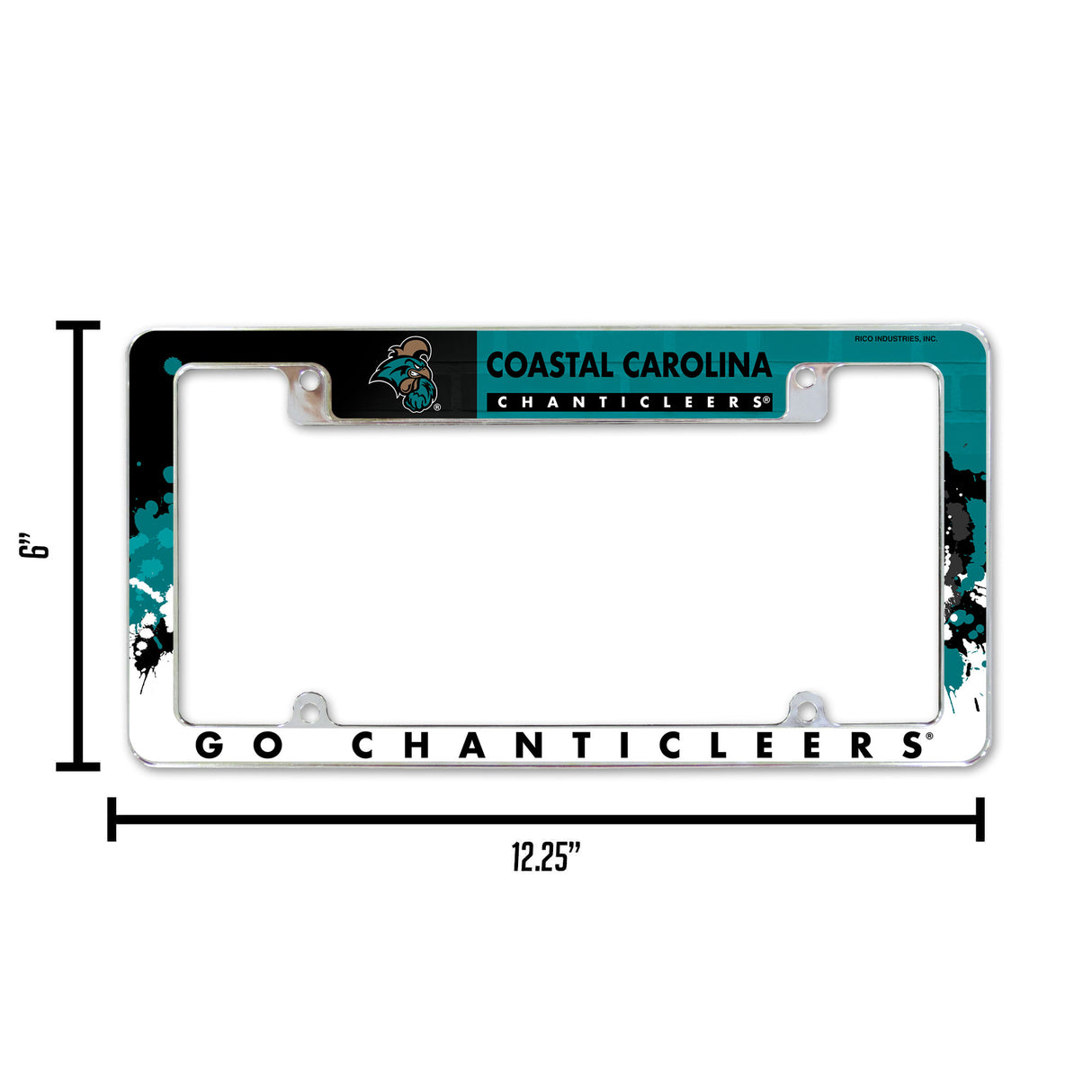 NCAA Coastal Carolina Chanticleers All Over Chrome License Plate Frame Fan Gear NCAA Coastal Carolina Chanticleers