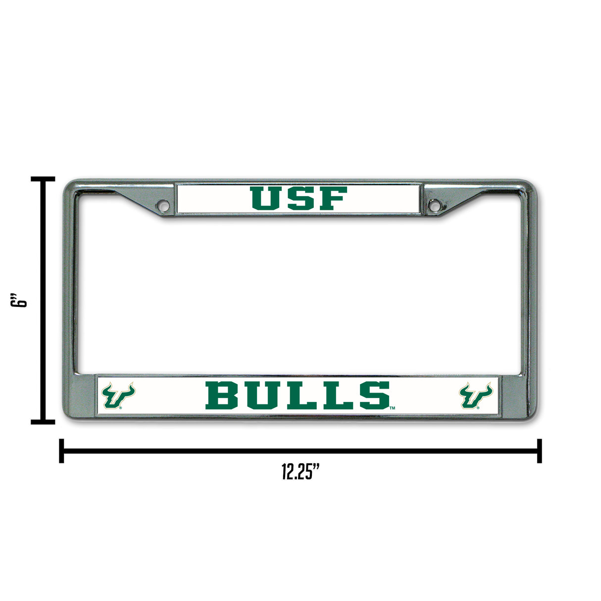 NCAA South Florida Bulls - USF Chrome License Plate Frame Fan Gear NCAA South Florida Bulls