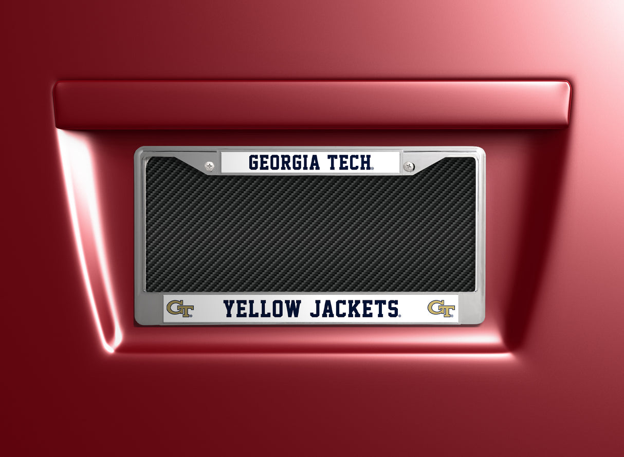 NCAA Georgia Tech Yellow Jackets - GT Chrome License Plate Frame Fan Gear NCAA Georgia Tech Yellow Jackets