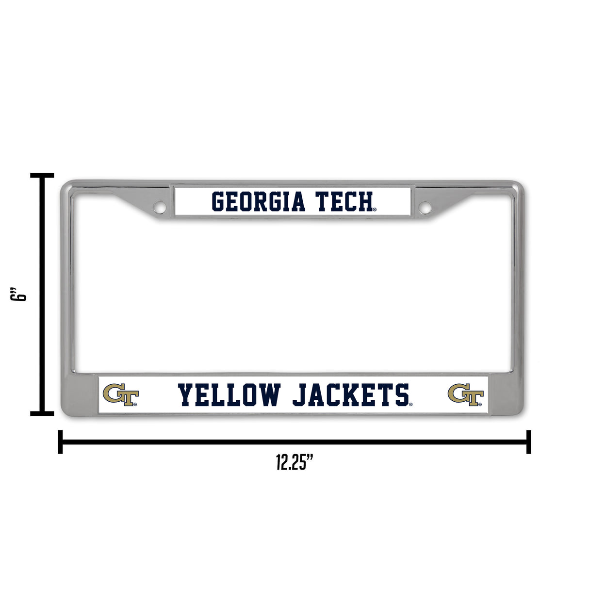 NCAA Georgia Tech Yellow Jackets - GT Chrome License Plate Frame Fan Gear NCAA Georgia Tech Yellow Jackets