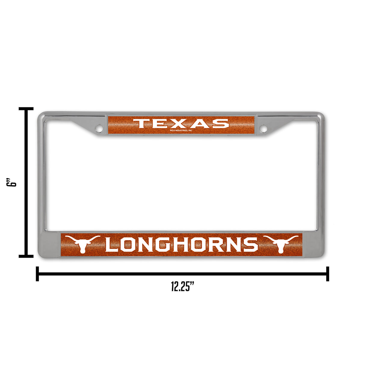 NCAA Texas Longhorns Chrome Glitter License Plate Frame Fan Gear NCAA Texas Longhorns