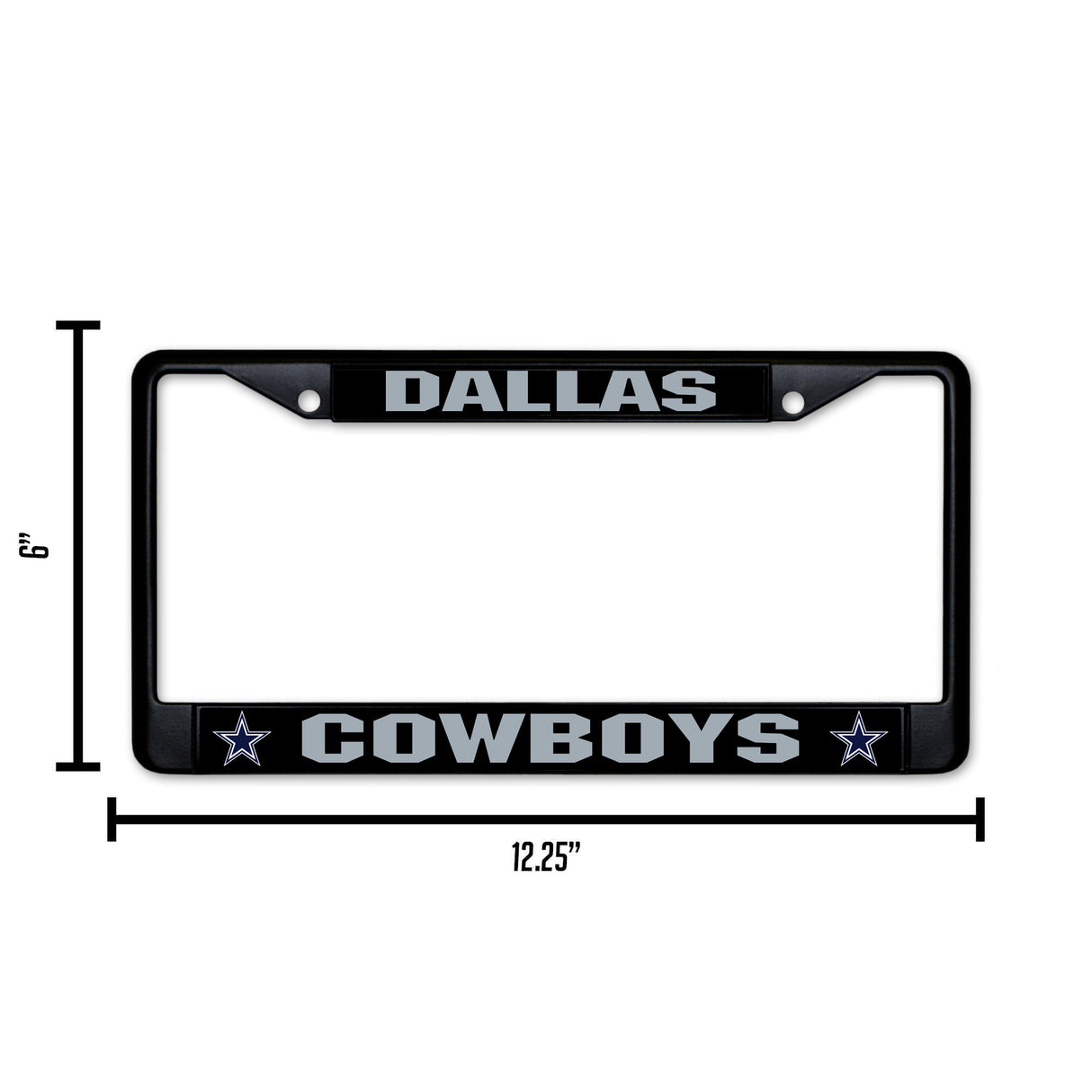 NFL Dallas Cowboys Black Chrome License Plate Frame Fan Gear NFL Dallas Cowboys