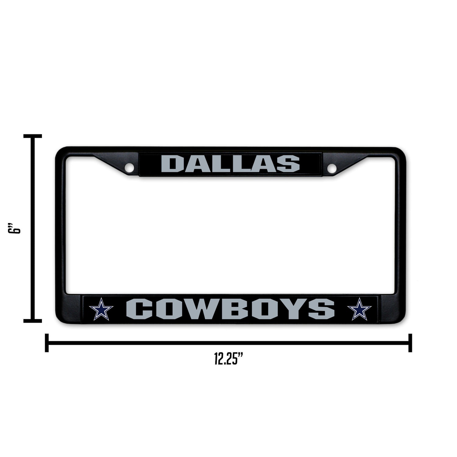 NFL Dallas Cowboys Black Chrome License Plate Frame Fan Gear NFL Dallas Cowboys