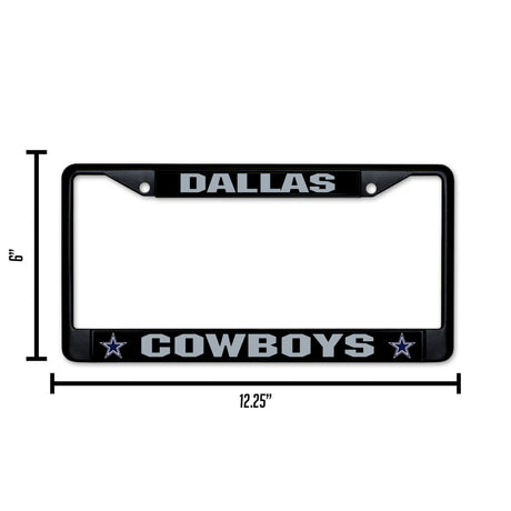 NFL Dallas Cowboys Black Chrome License Plate Frame Fan Gear NFL Dallas Cowboys
