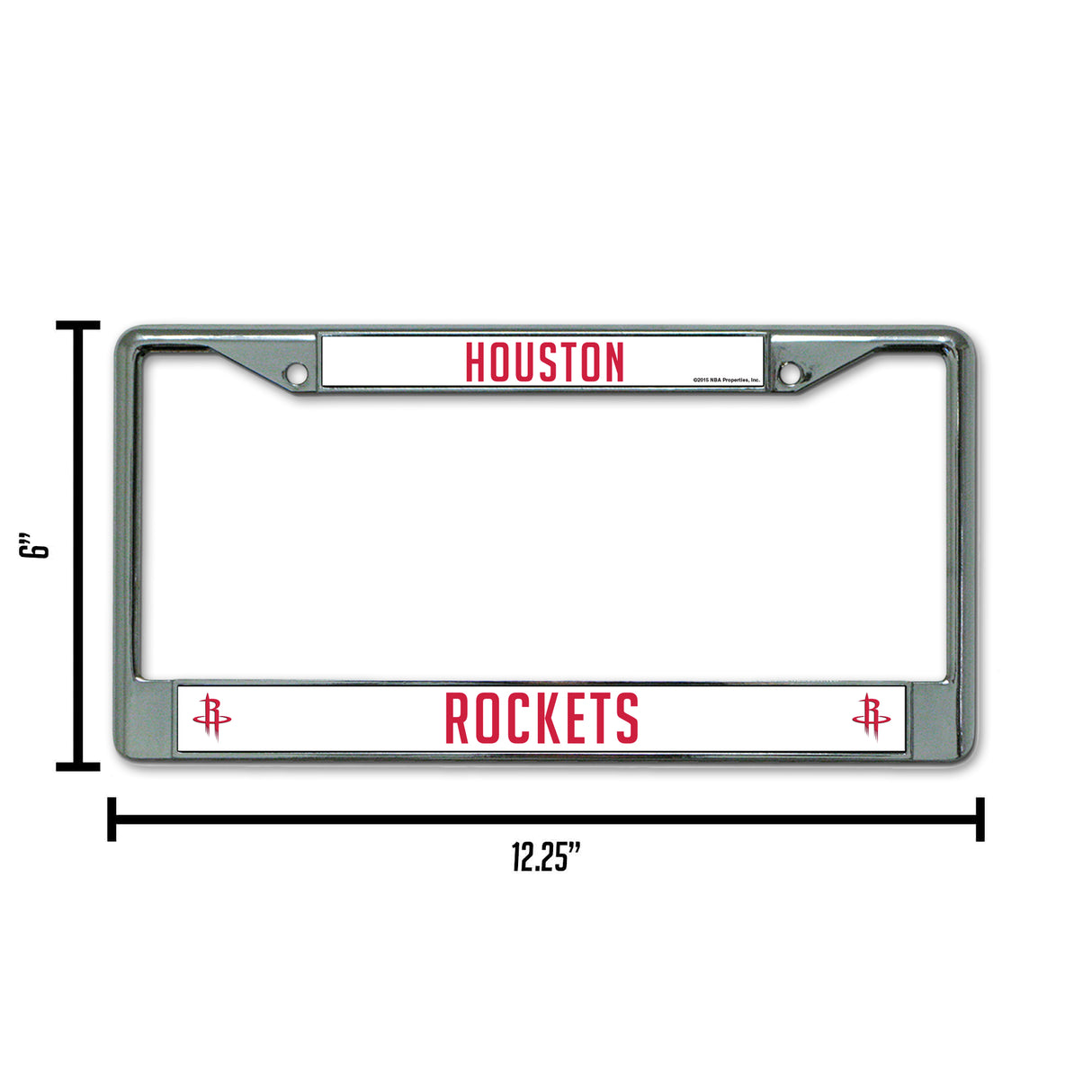 NBA Houston Rockets Chrome License Plate Frame Fan Gear NBA Houston Rockets