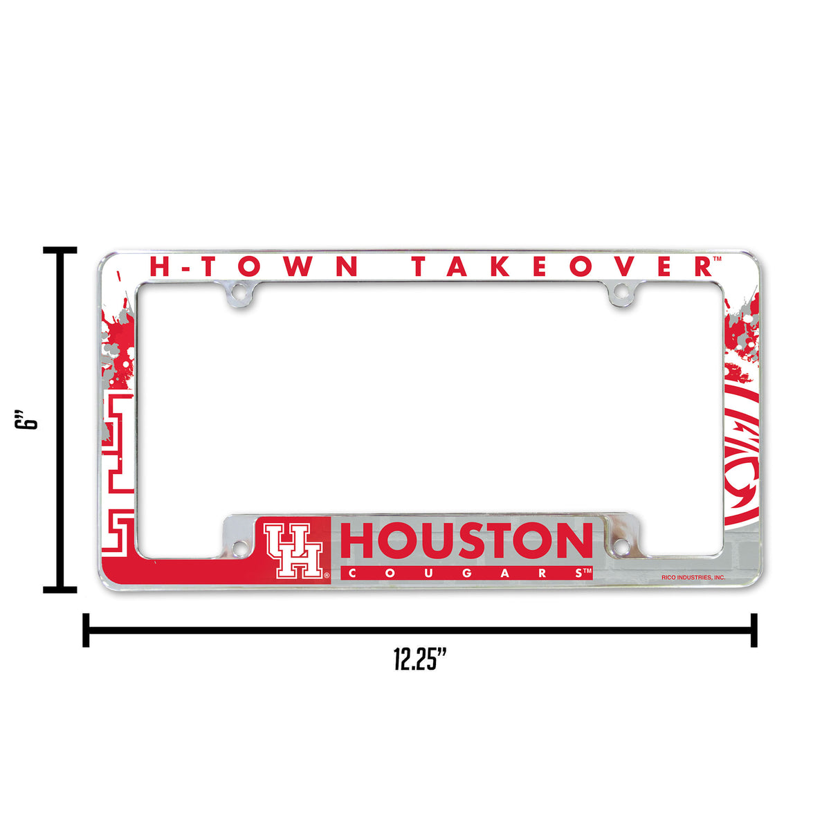 NCAA Houston Cougars All Over Chrome License Plate Frame Fan Gear NCAA Houston Cougars