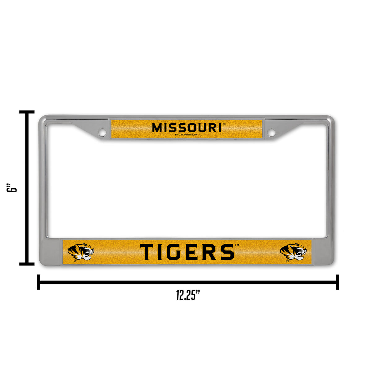 NCAA Missouri Tigers Chrome Glitter License Plate Frame Fan Gear NCAA Missouri Tigers