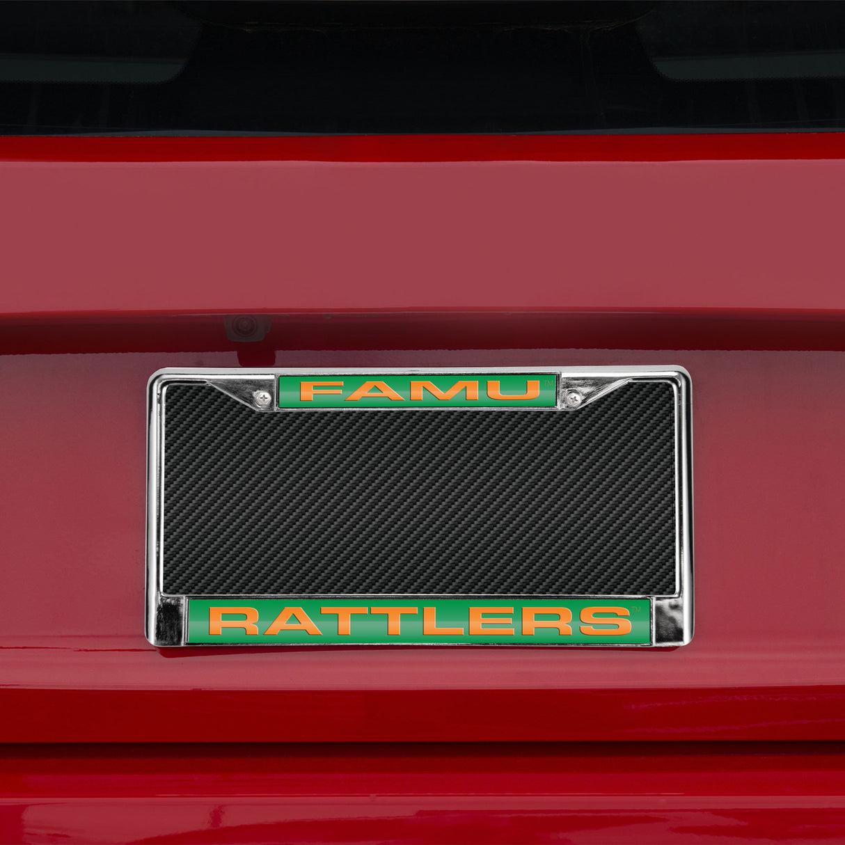 NCAA Florida A&M Rattlers - FAMU Laser Cut Chrome License Plate Frame Fan Gear NCAA Florida A&M Rattlers