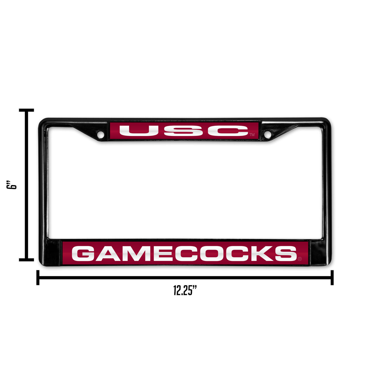 NCAA South Carolina Gamecocks Laser Cut Black Chrome License Plate Frame Fan Gear NCAA South Carolina Gamecocks