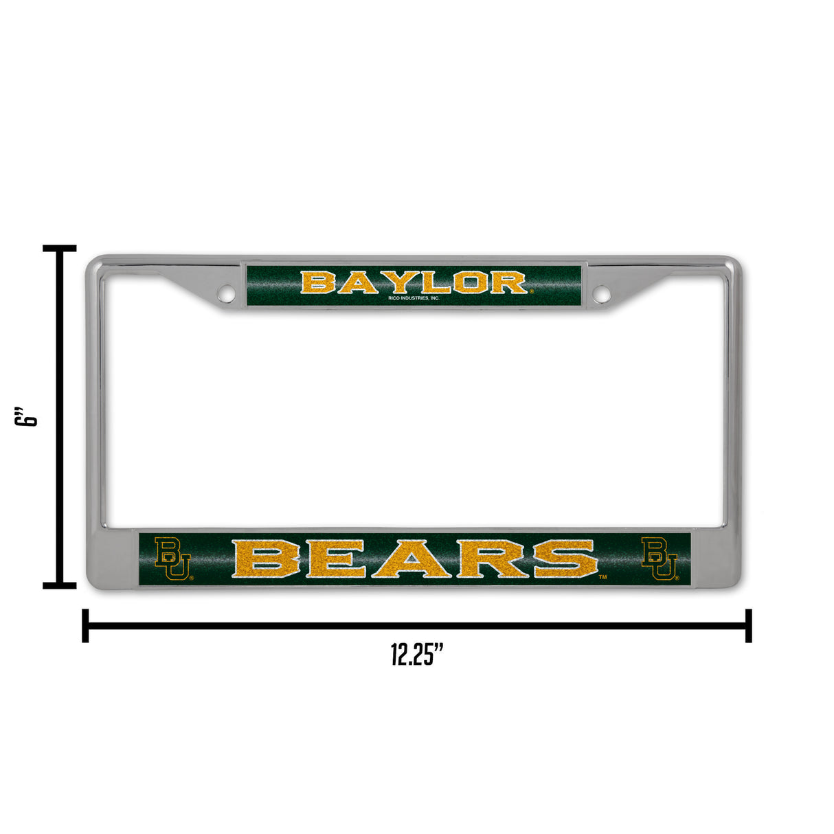 NCAA Baylor Bears Chrome Glitter License Plate Frame Fan Gear NCAA Baylor Bears