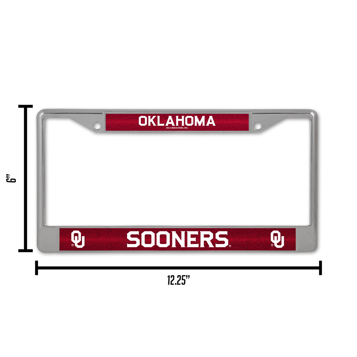 NCAA Oklahoma Sooners Chrome Glitter License Plate Frame Fan Gear NCAA Oklahoma Sooners
