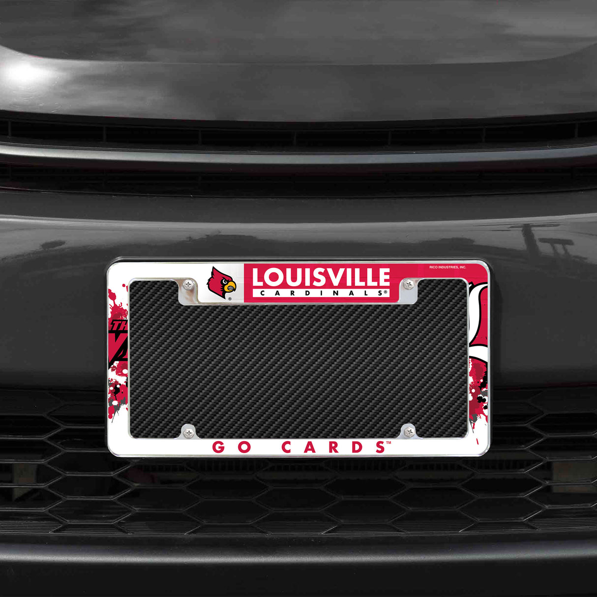 NCAA Louisville Cardinals All Over Chrome License Plate Frame Fan Gear NCAA Louisville Cardinals