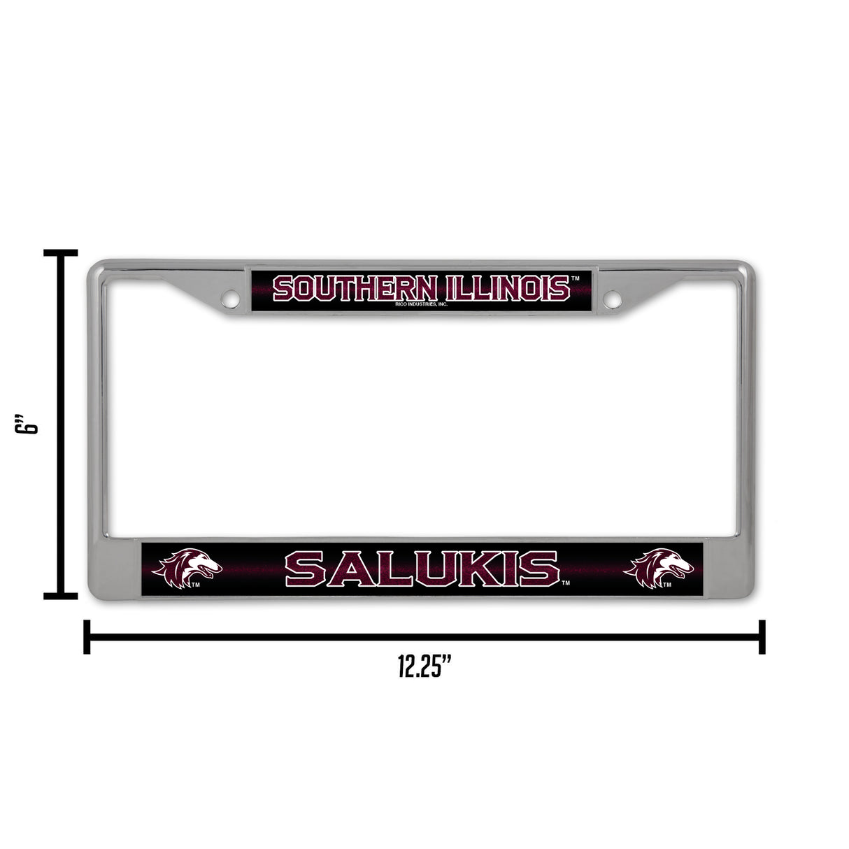 NCAA Southern Illinois Salukis Chrome Glitter License Plate Frame Fan Gear NCAA Southern Illinois Salukis