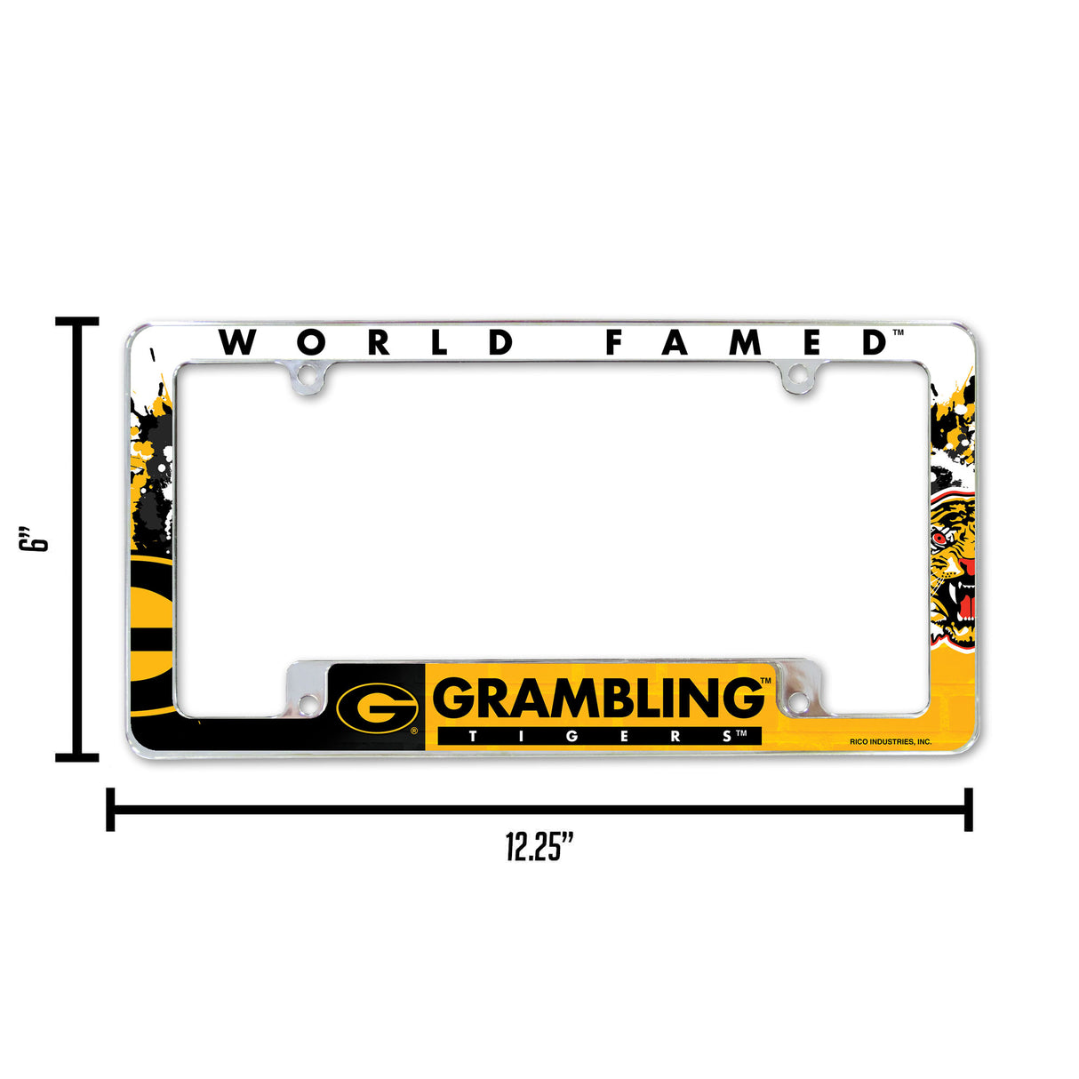 NCAA Grambling State Tigers All Over Chrome License Plate Frame Fan Gear NCAA Grambling State Tigers