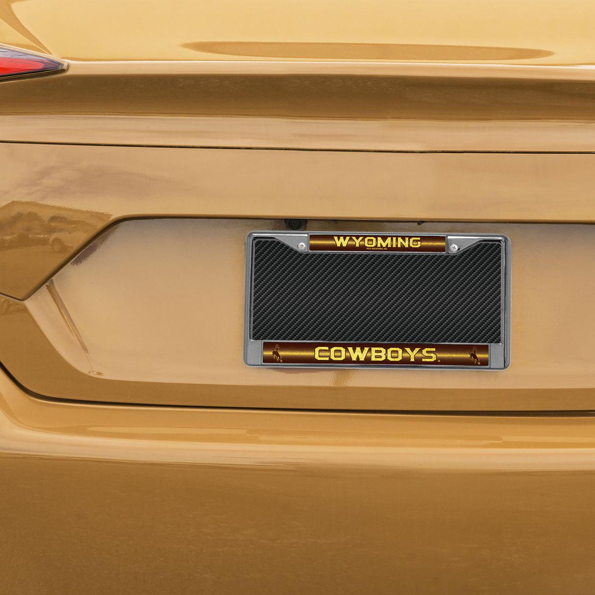 NCAA Wyoming Cowboys Chrome Glitter License Plate Frame Fan Gear NCAA Wyoming Cowboys