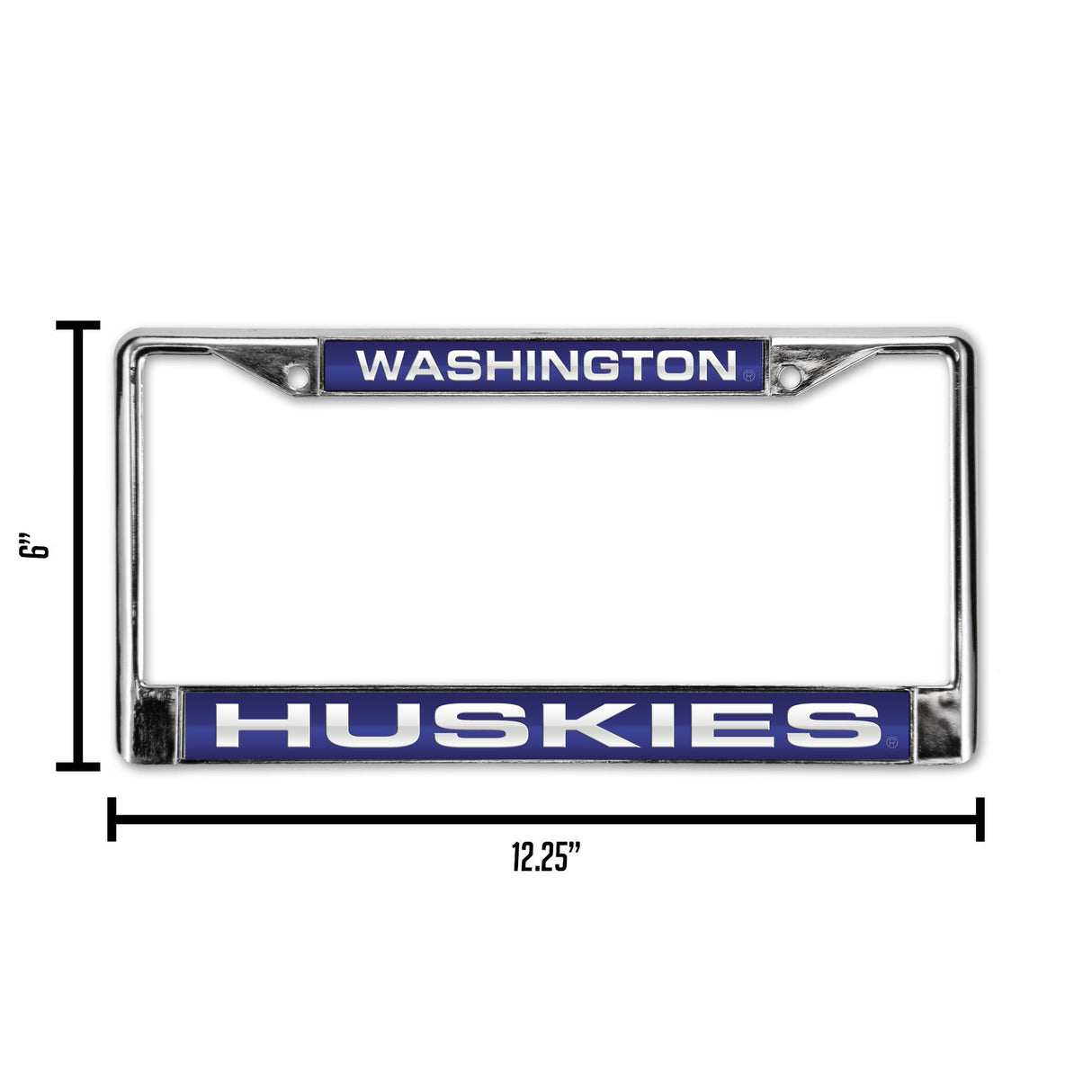 NCAA Washington Huskies Laser Cut Chrome License Plate Frame Fan Gear NCAA Washington Huskies