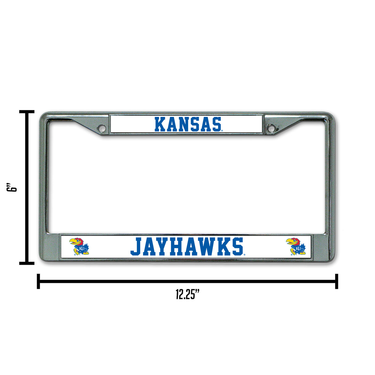 NCAA Kansas Jayhawks Chrome License Plate Frame Fan Gear NCAA Kansas Jayhawks