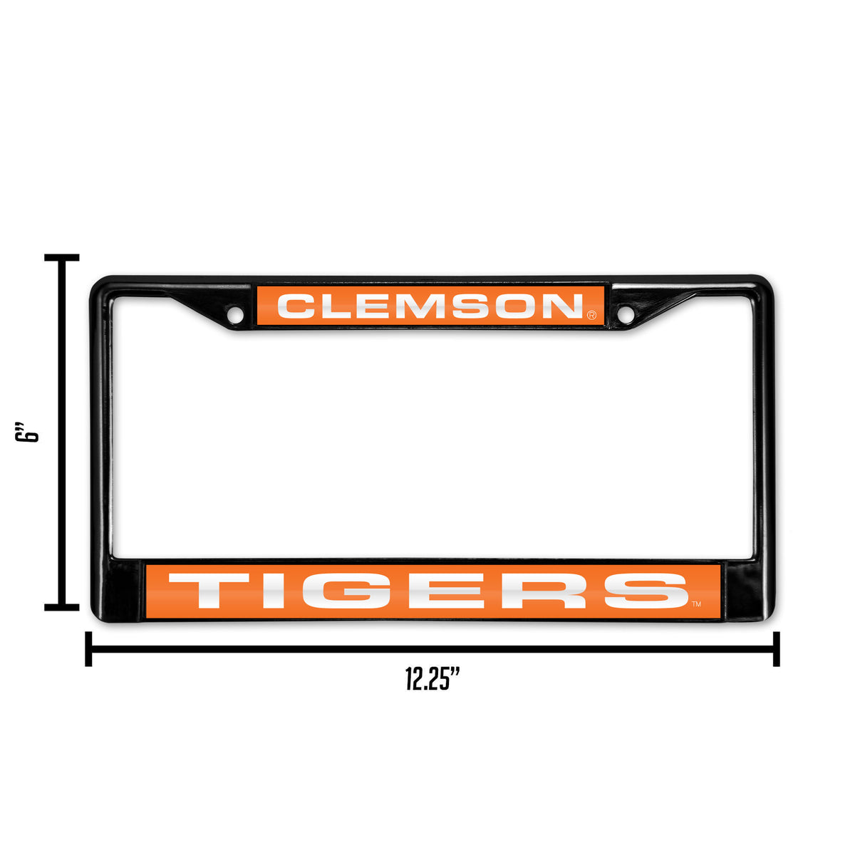 NCAA Clemson Tigers Laser Cut Black Chrome License Plate Frame Fan Gear NCAA Clemson Tigers