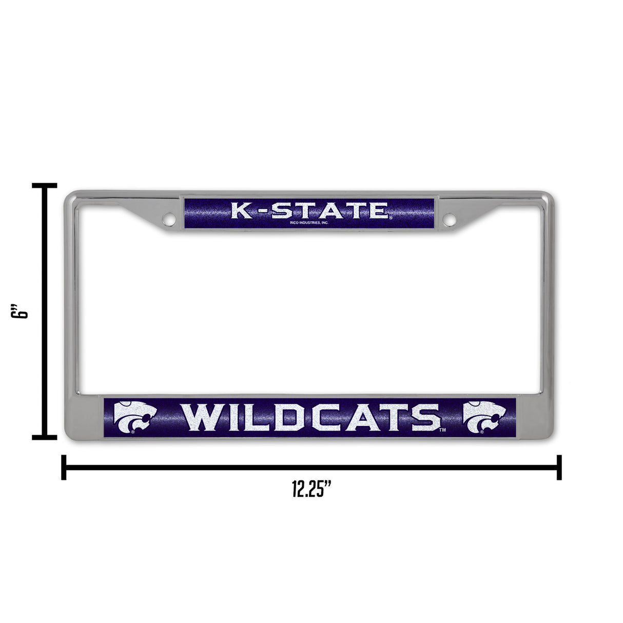 NCAA Kansas State Wildcats - KSU Chrome Glitter License Plate Frame Fan Gear NCAA Kansas State Wildcats