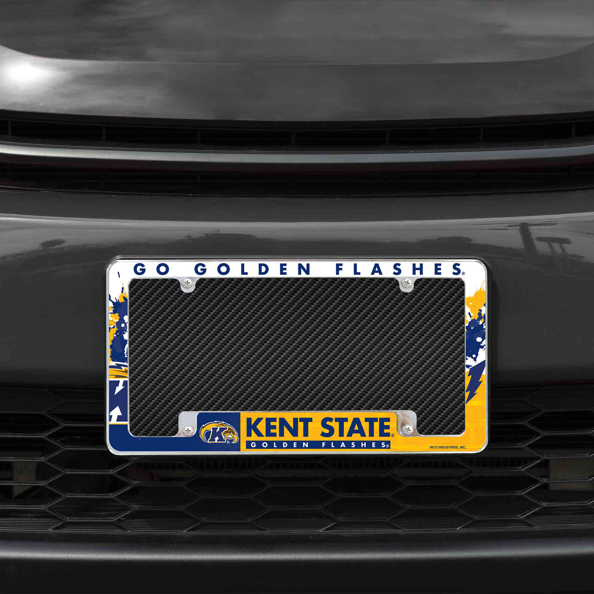 NCAA Kent State Golden Flashes All Over Chrome License Plate Frame Fan Gear NCAA Kent State Golden Flashes