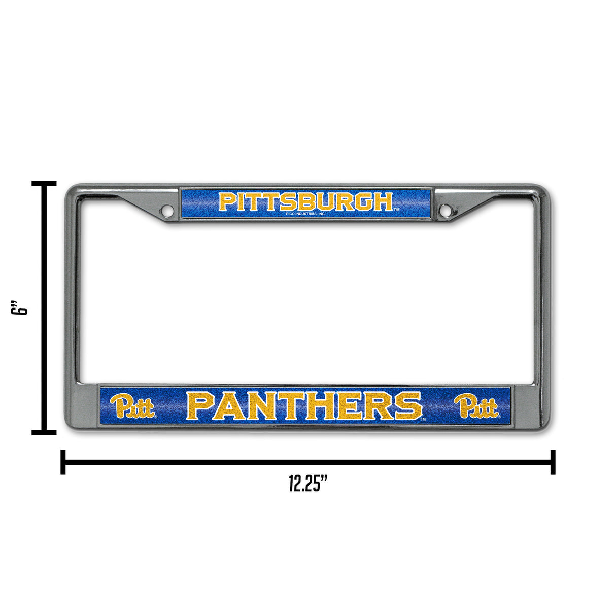 NCAA Pitt Panthers Chrome Glitter License Plate Frame Fan Gear NCAA Pitt Panthers