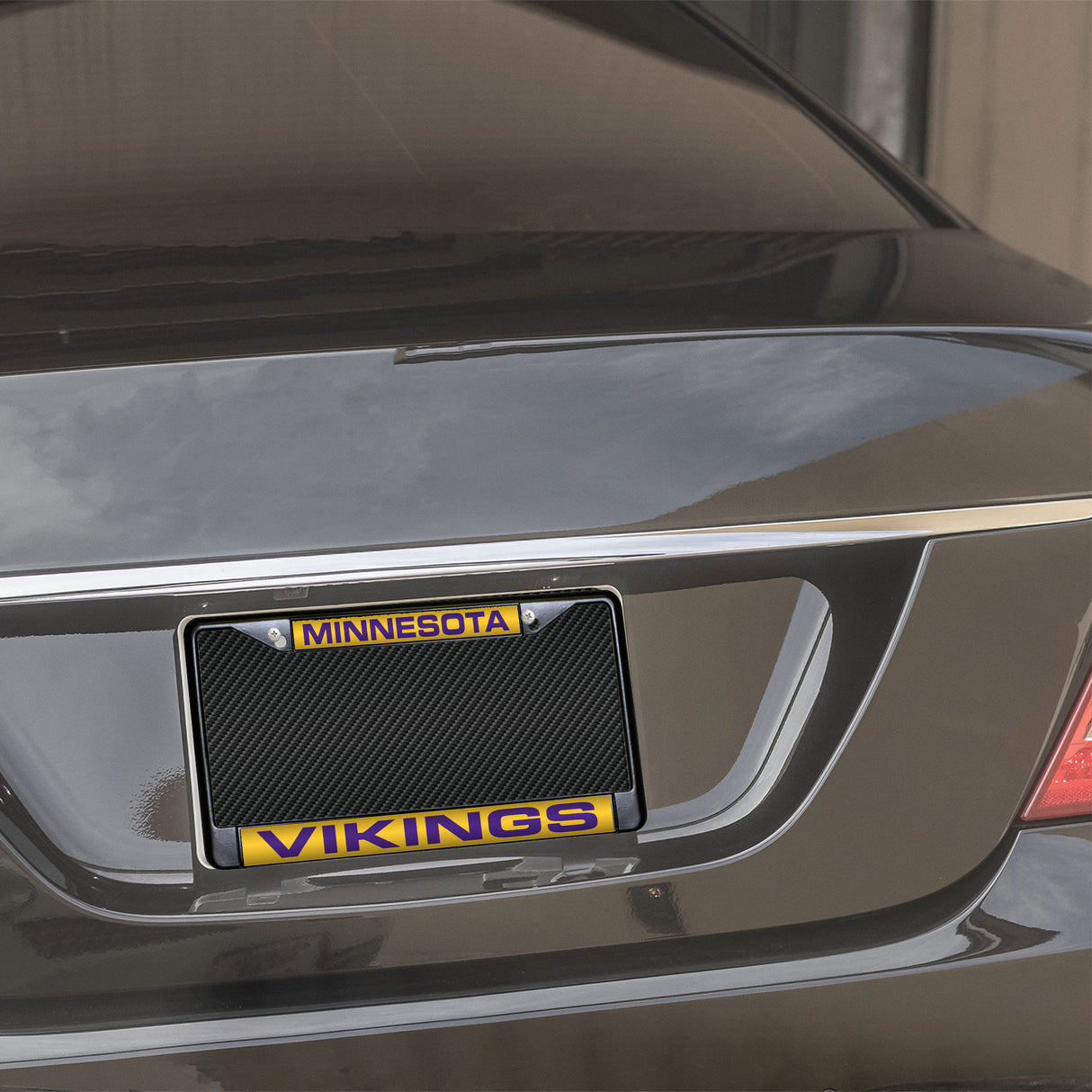 NFL Minnesota Vikings Laser Cut Black Chrome License Plate Frame Fan Gear NFL Minnesota Vikings