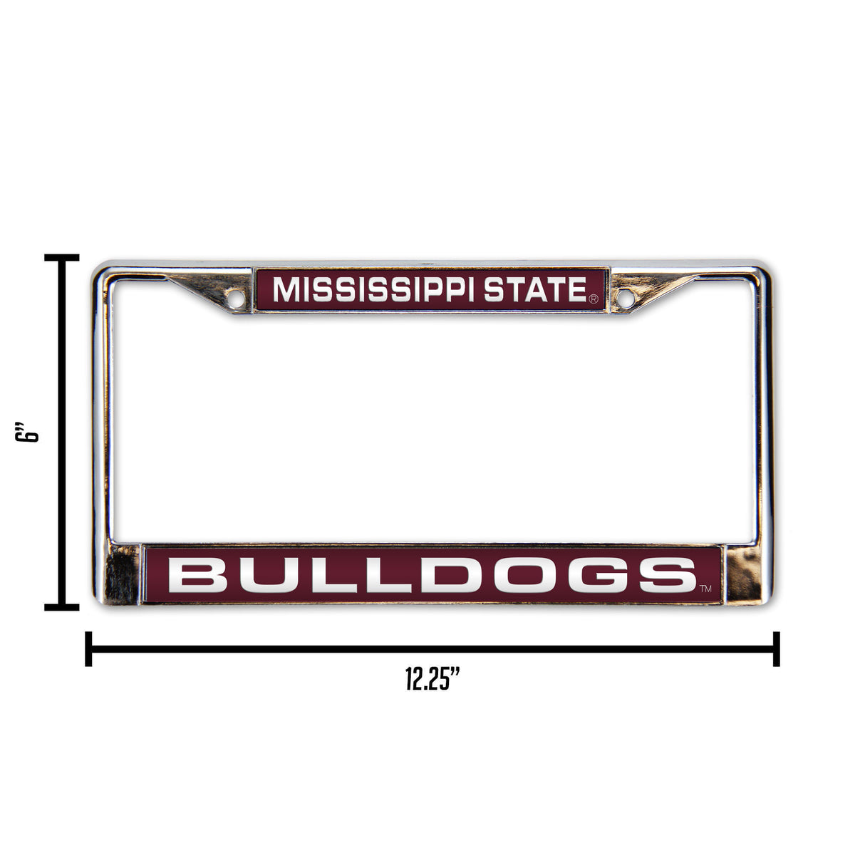 NCAA Mississippi State Bulldogs Laser Cut Chrome License Plate Frame Fan Gear NCAA Mississippi State Bulldogs