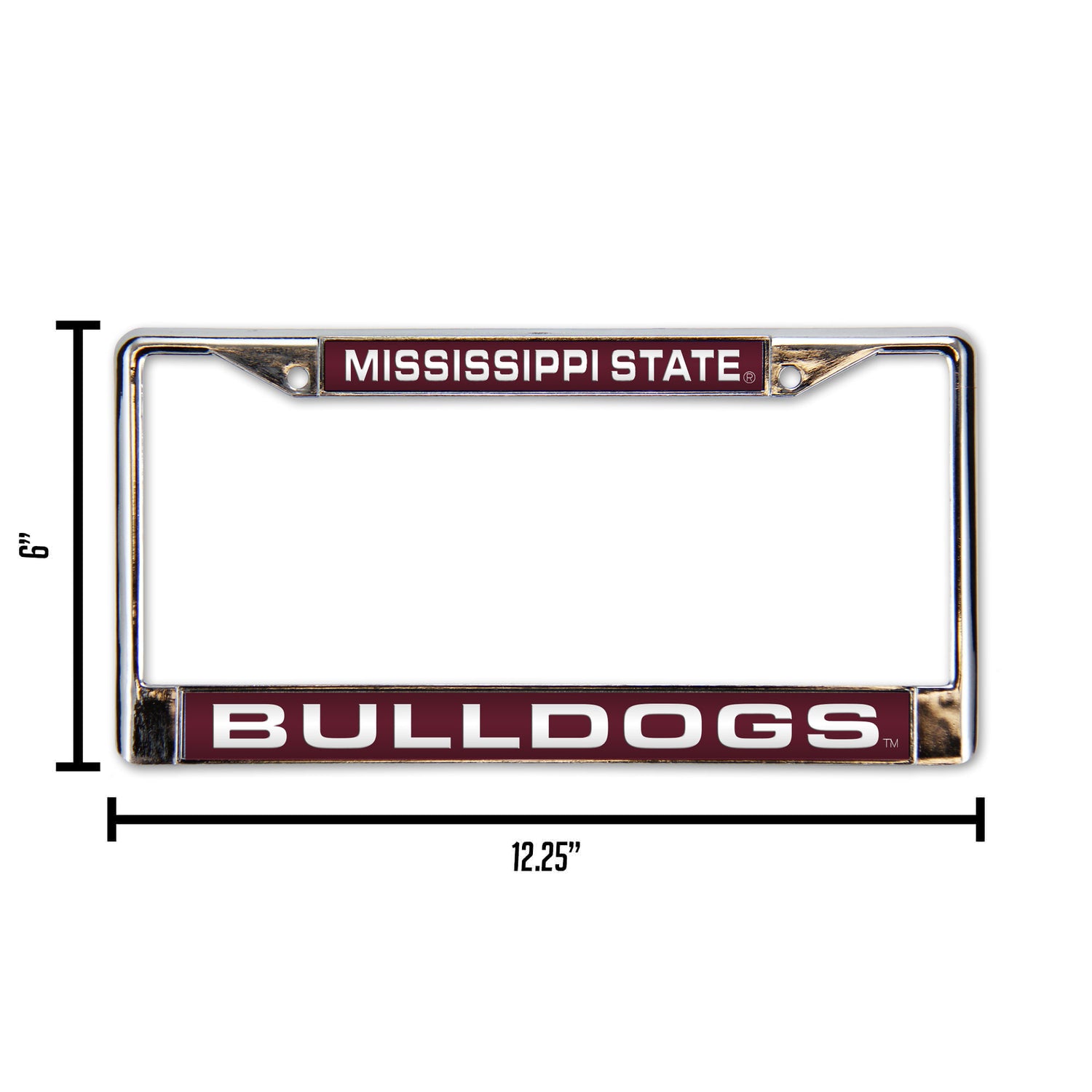 NCAA Mississippi State Bulldogs Laser Cut Chrome License Plate Frame Fan Gear NCAA Mississippi State Bulldogs