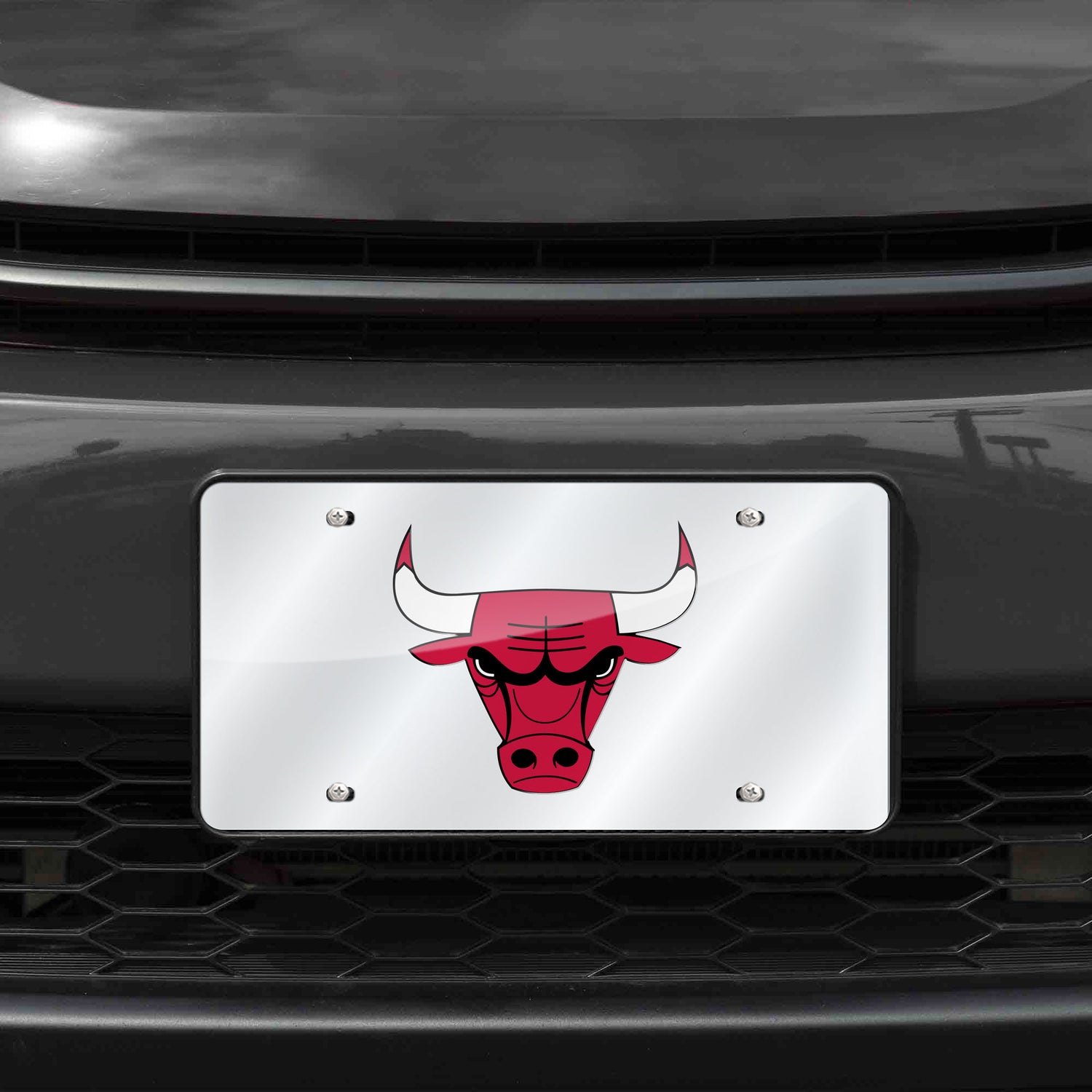 NBA Chicago Bulls Laser Cut Silver License Plate Tag Fan Gear NBA Chicago Bulls