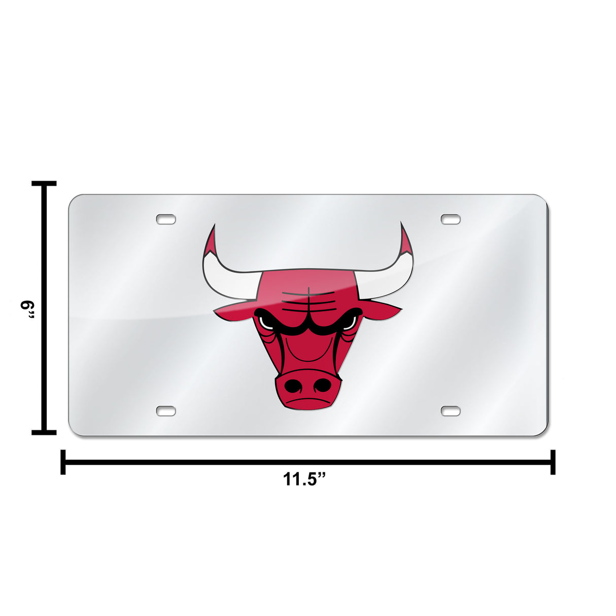 NBA Chicago Bulls Laser Cut Silver License Plate Tag Fan Gear NBA Chicago Bulls