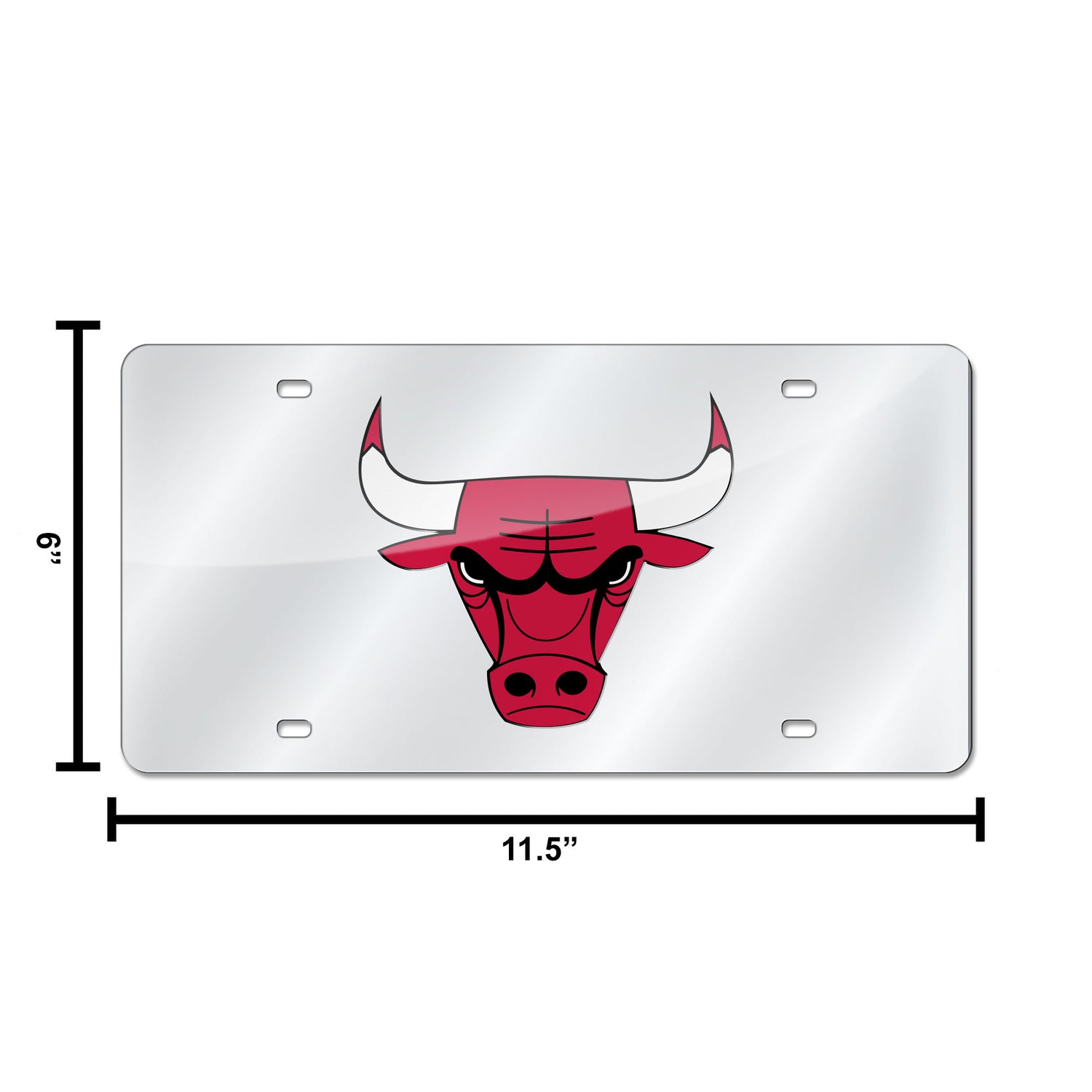 NBA Chicago Bulls Laser Cut Silver License Plate Tag Fan Gear NBA Chicago Bulls