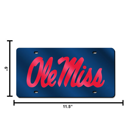 NCAA Mississippi Rebels - Ole Miss Laser Cut Automobile Tag Fan Gear NCAA Mississippi Rebels