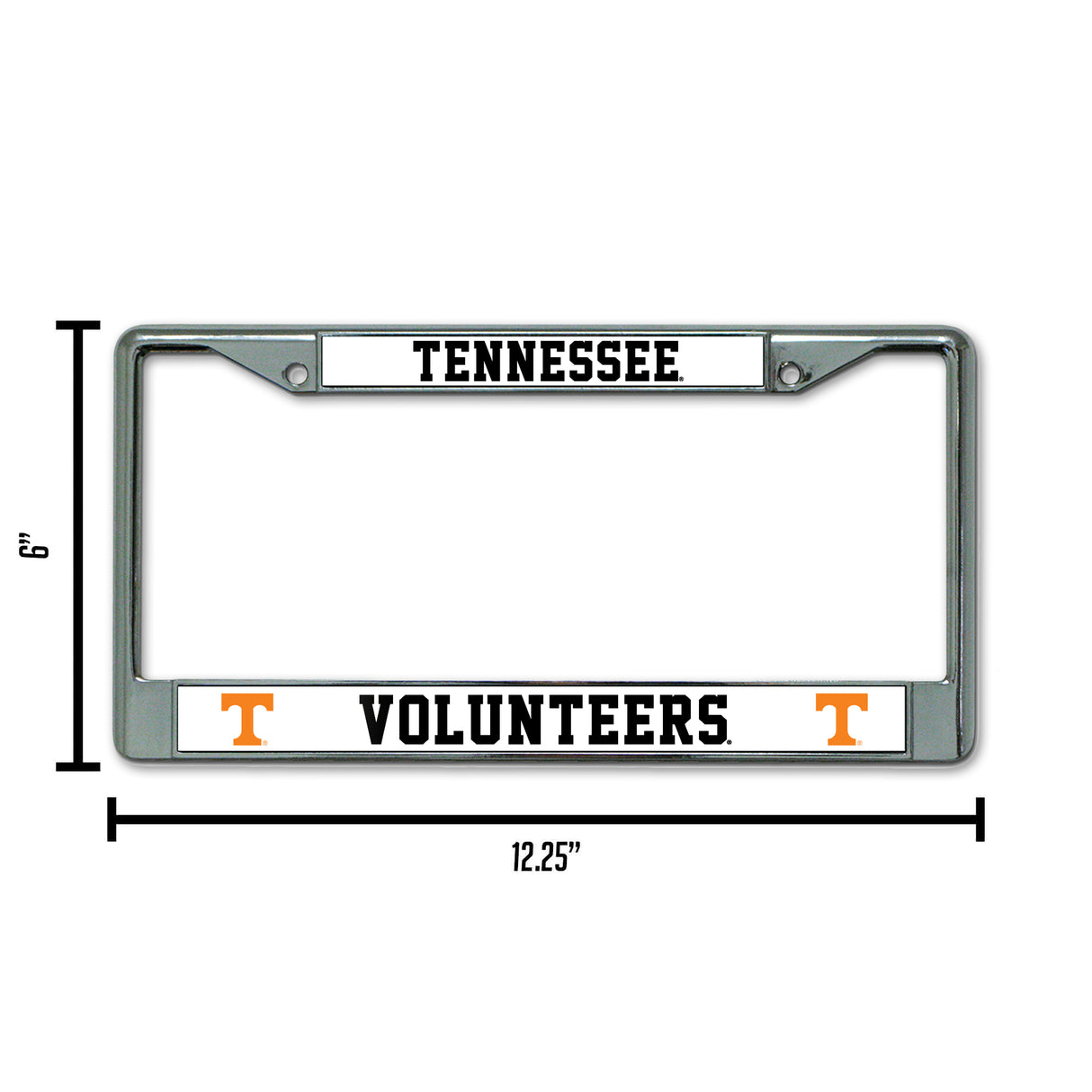 NCAA Tennessee Volunteers Chrome License Plate Frame Fan Gear NCAA Tennessee Volunteers