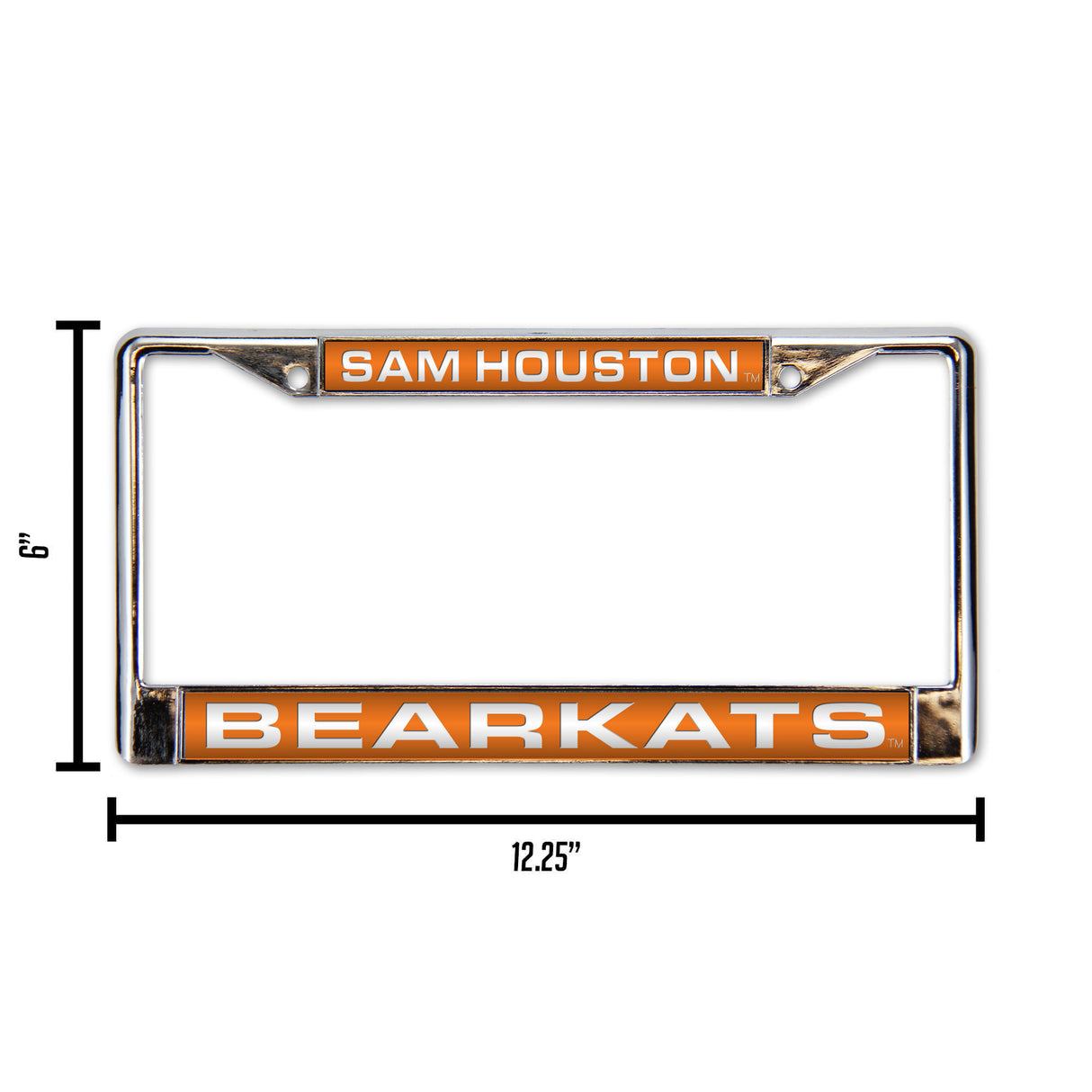 NCAA Sam Houston State Bearkats Laser Cut Chrome License Plate Frame Fan Gear NCAA Sam Houston State Bearkats