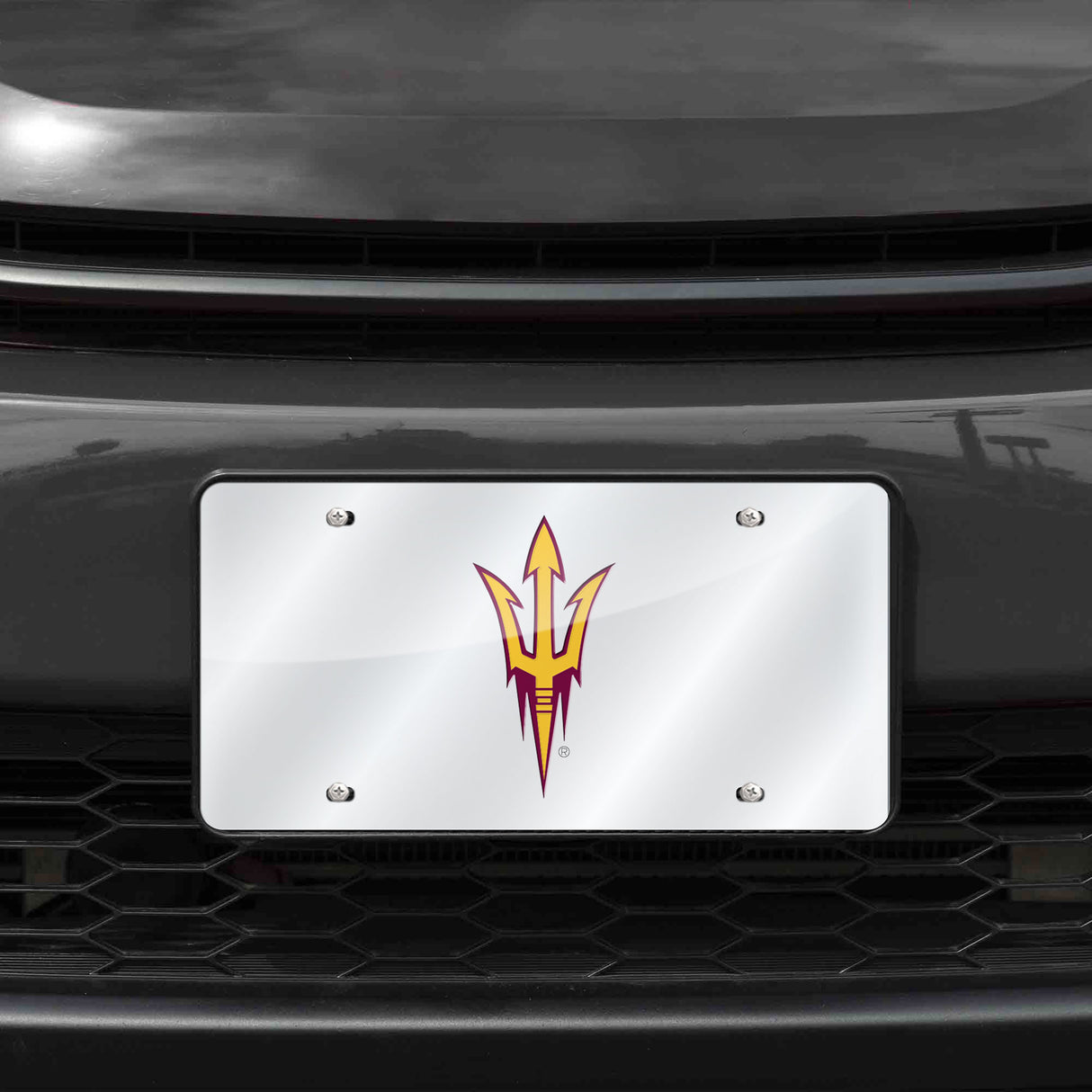 NCAA Arizona State Sun Devils - ASU Silver Laser Cut Automobile Tag Fan Gear NCAA Arizona State Sun Devils