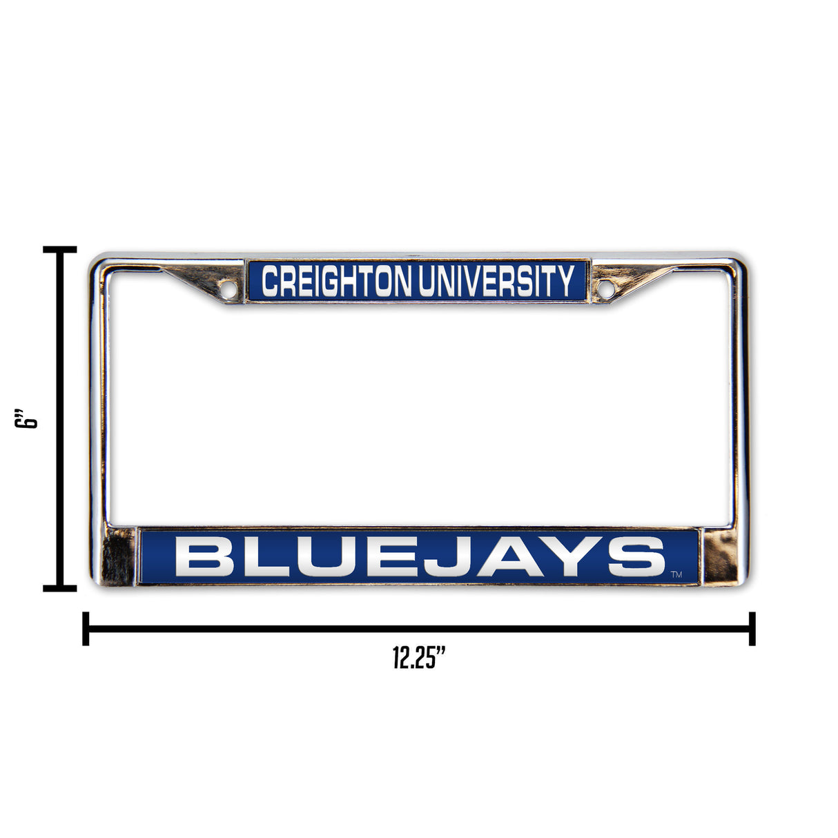 NCAA Creighton Bluejays Laser Cut Chrome License Plate Frame Fan Gear NCAA Creighton Bluejays