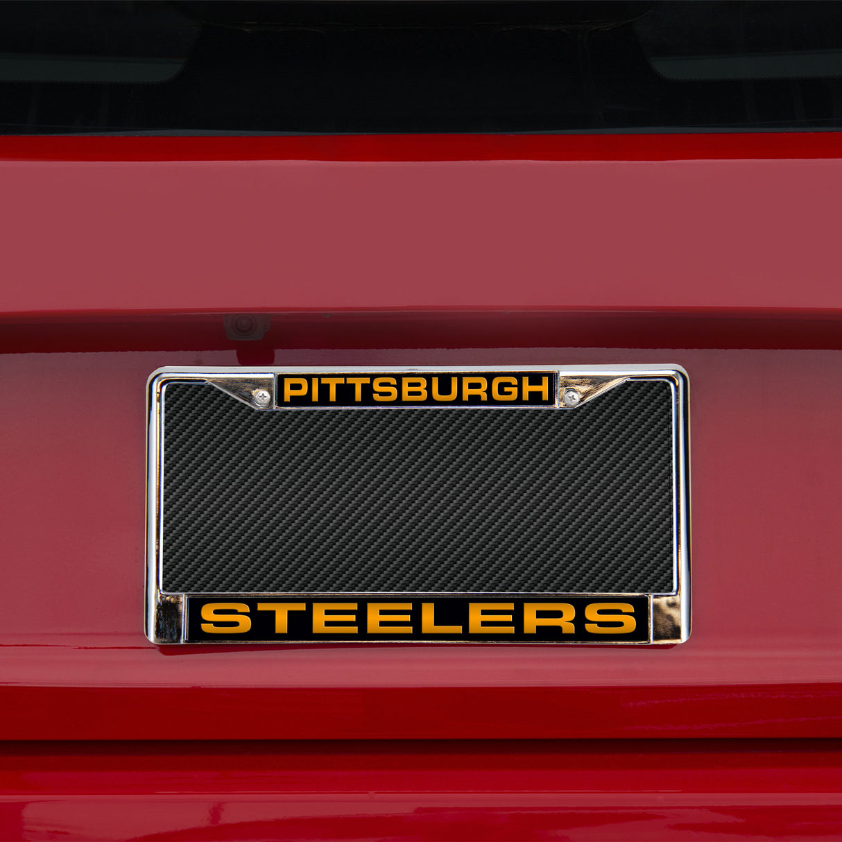 NFL Pittsburgh Steelers Laser Cut Chrome License Plate Frame Fan Gear NFL Pittsburgh Steelers