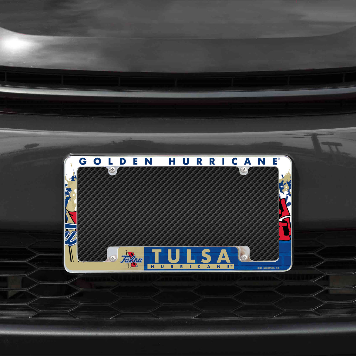 NCAA Tulsa Golden Hurricane All Over Chrome License Plate Frame Fan Gear NCAA Tulsa Golden Hurricane