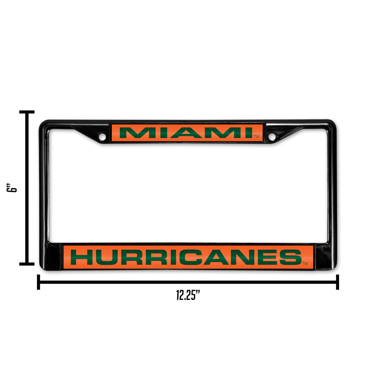 NCAA Miami Hurricanes - The U Laser Cut Black Chrome License Plate Frame Fan Gear NCAA Miami Hurricanes
