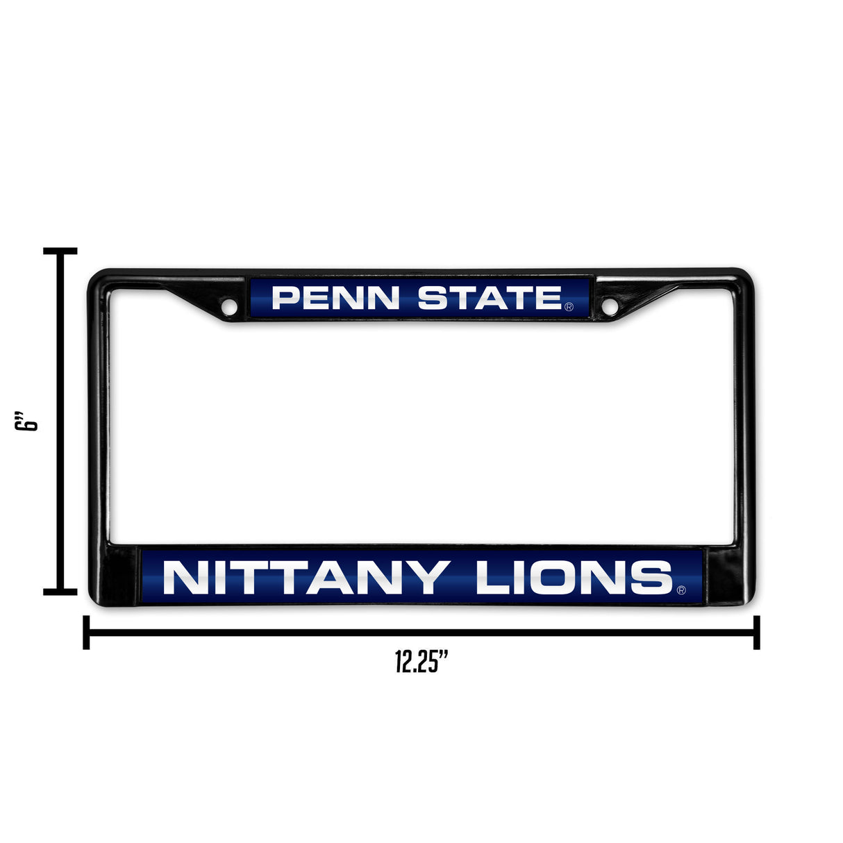 NCAA Penn State Nittany Lions - PSU Laser Cut Black Chrome License Plate Frame Fan Gear NCAA Penn State Nittany Lions