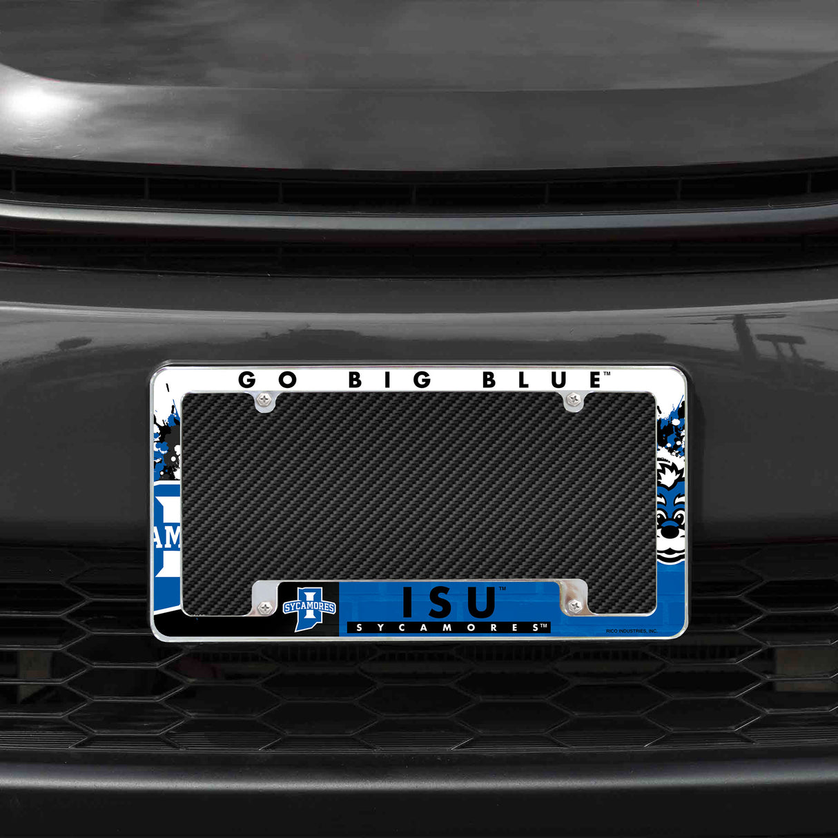 NCAA Indiana State Sycamores All Over Chrome License Plate Frame Fan Gear NCAA Indiana State Sycamores