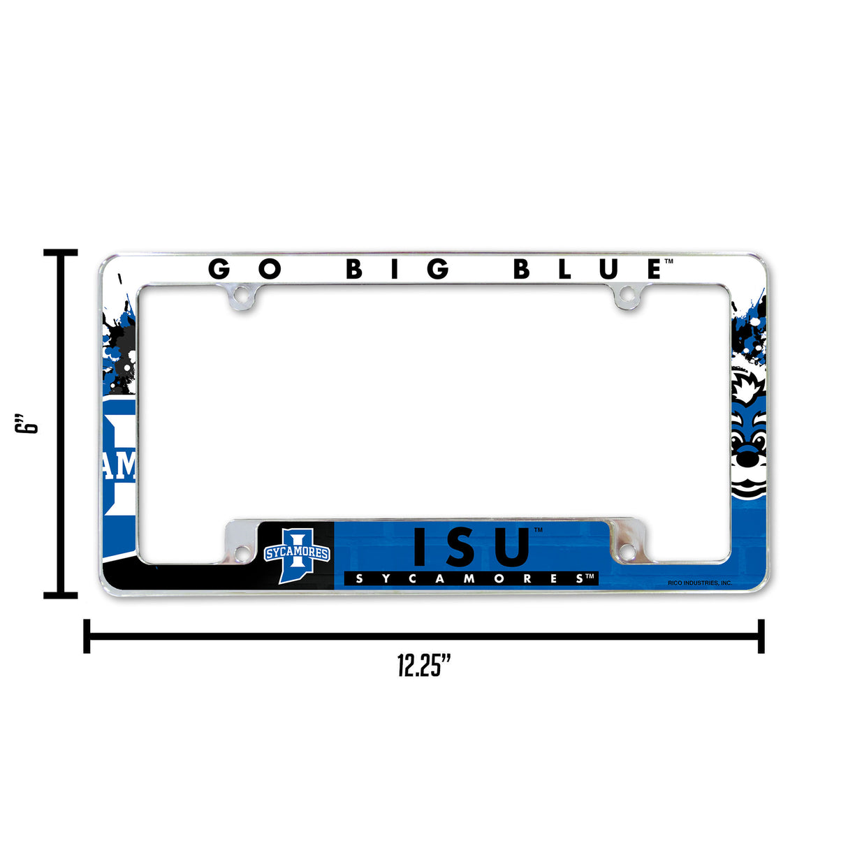 NCAA Indiana State Sycamores All Over Chrome License Plate Frame Fan Gear NCAA Indiana State Sycamores