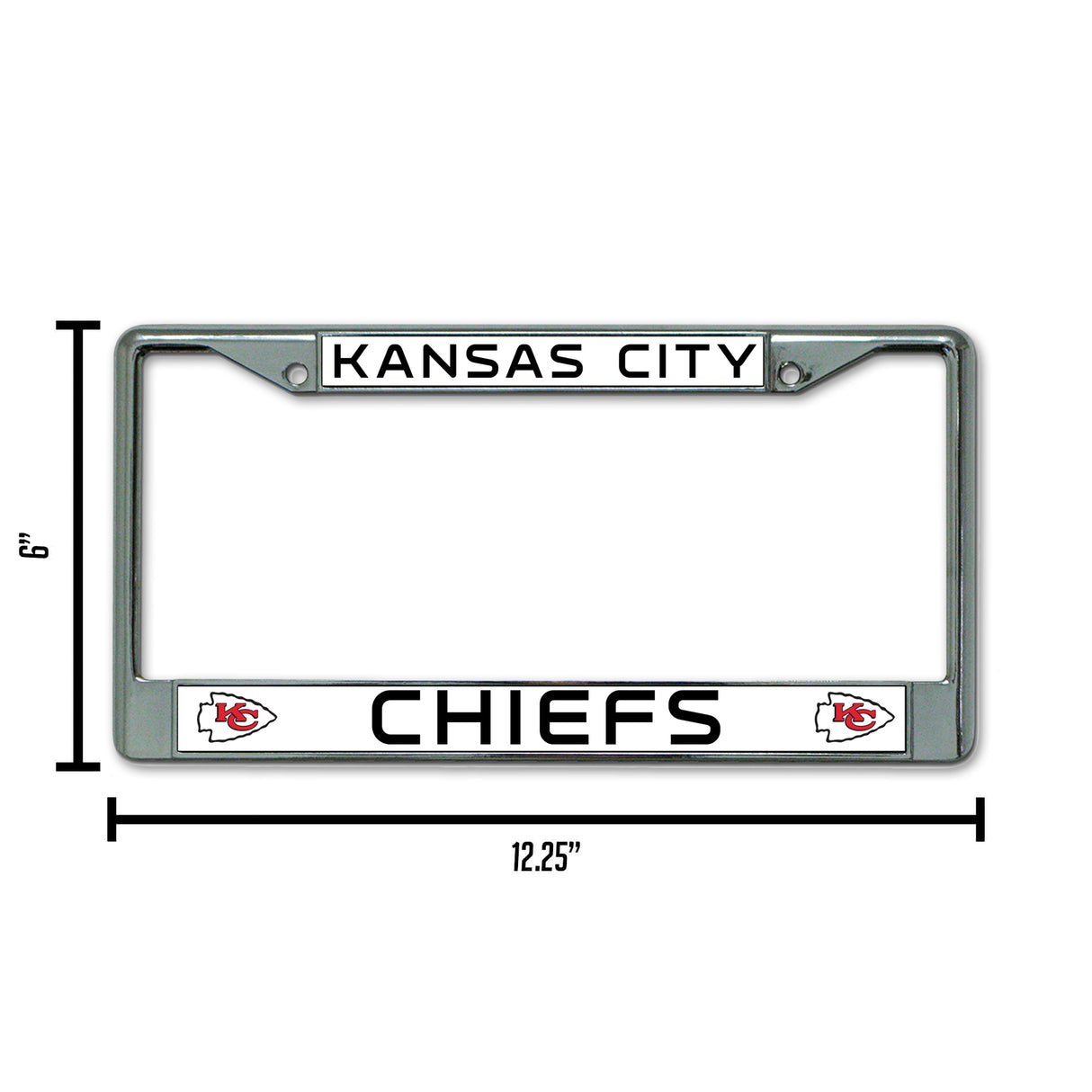 NFL Kansas City Chiefs Chrome License Plate Frame Fan Gear NFL Kansas City Chiefs