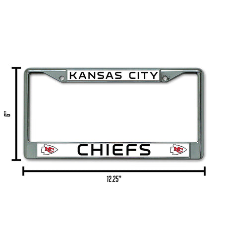NFL Kansas City Chiefs Chrome License Plate Frame Fan Gear NFL Kansas City Chiefs