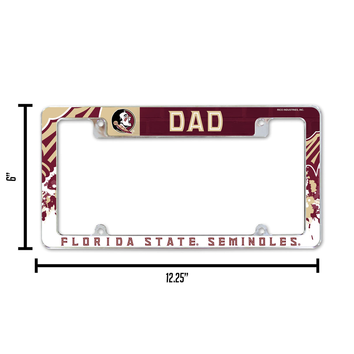 NCAA Florida State Seminoles All Over Chrome License Plate Frame Fan Gear NCAA Florida State Seminoles