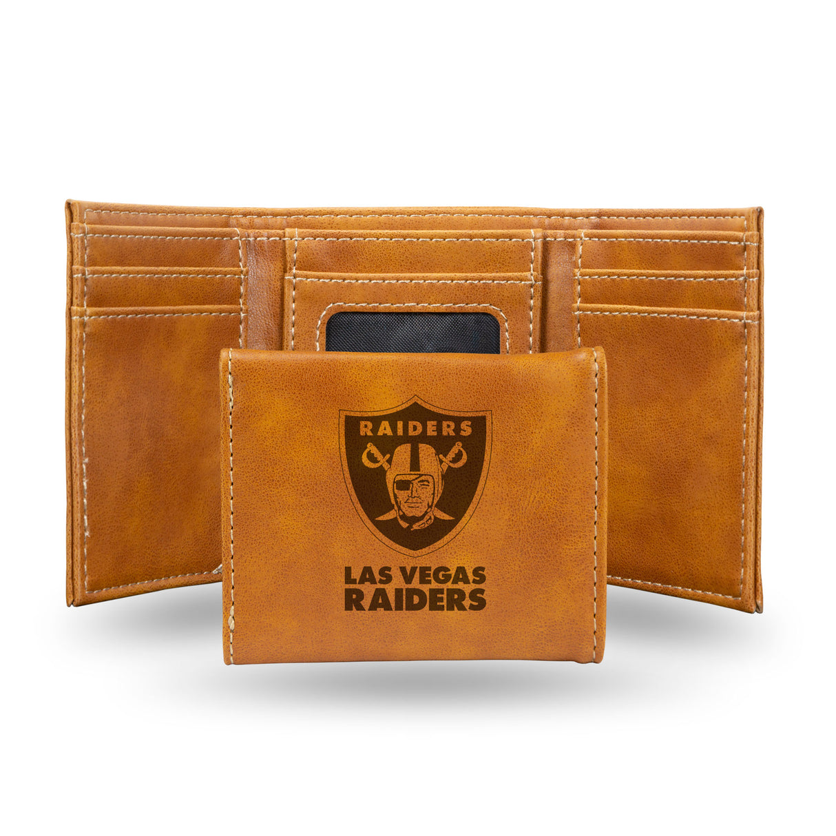 NFL Las Vegas Raiders Laser Engraved Trifold Wallet Fan Gear NFL Las Vegas Raiders